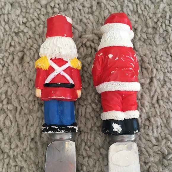 Vintage Festive Holiday Santa Claus and Nutcracker Spreaders- Set of 2 - Picture 3 of 9
